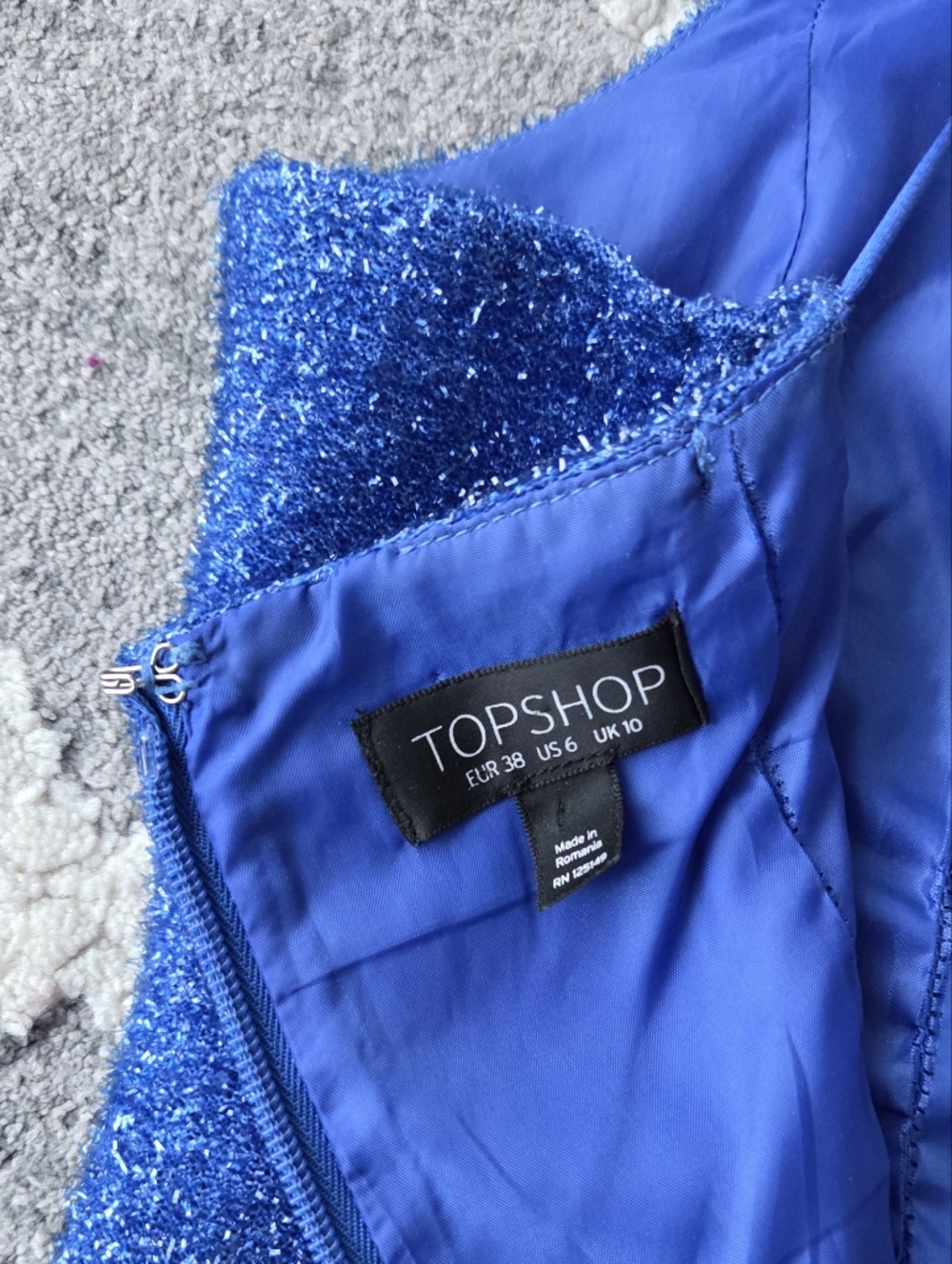Topshop Electric Blue Sparkly Dress - Picture 6 of 8